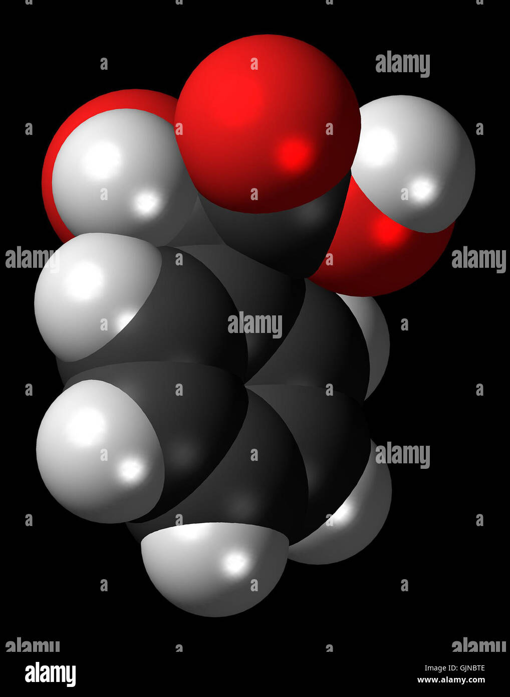 (R) acido mandelico molecola spacefill Foto Stock