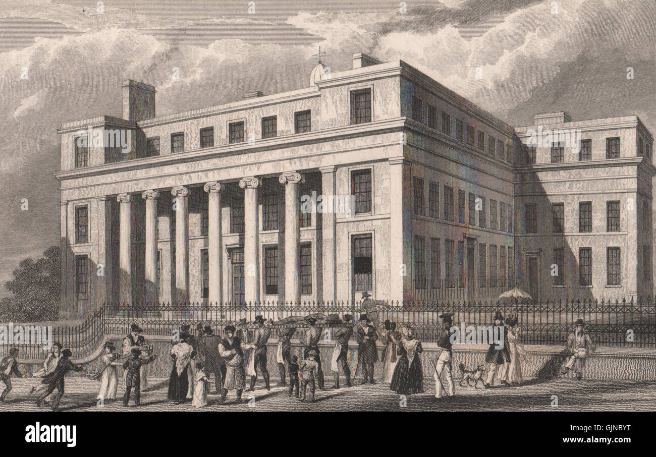 Liverpool Royal Infirmary, Brownlow Street. Ora Waterhouse Building. ALLOM, 1829 Foto Stock