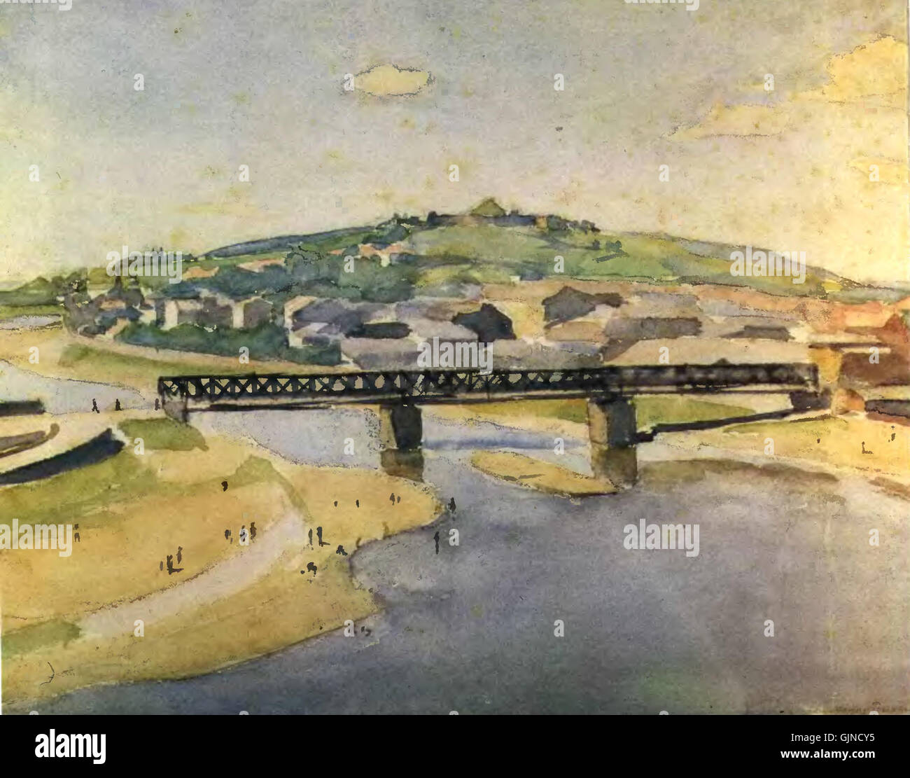 Questa immagine raffigura il famoso ponte di Kraków, in Polonia, conosciuto come Most na WiC59Ble. Il ponte è un punto di riferimento significativo e una parte fondamentale della rete di trasporti di Kraków, che offre importanza sia storica che architettonica. Foto Stock