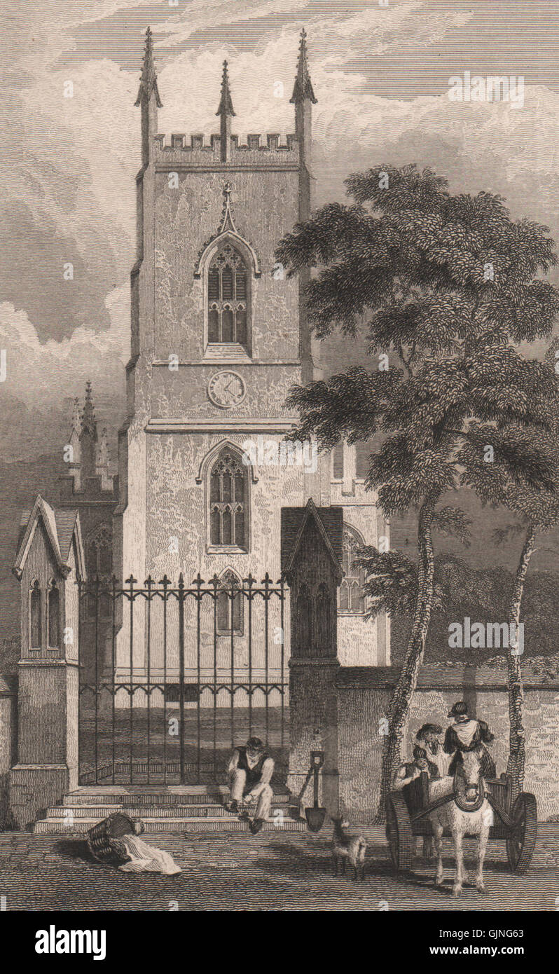 La Chiesa di San Giorgio, Everton. Liverpool. PYNE, antica stampa 1829 Foto Stock