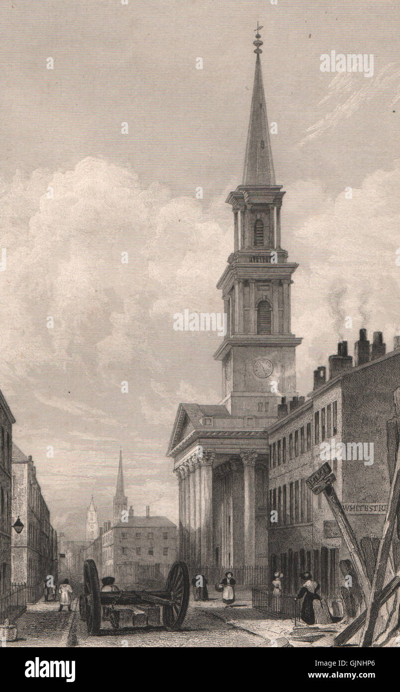 San Michele nella città Chiesa, Pitt Street. Bombardato 1941. Liverpool. AUSTIN 1829 Foto Stock