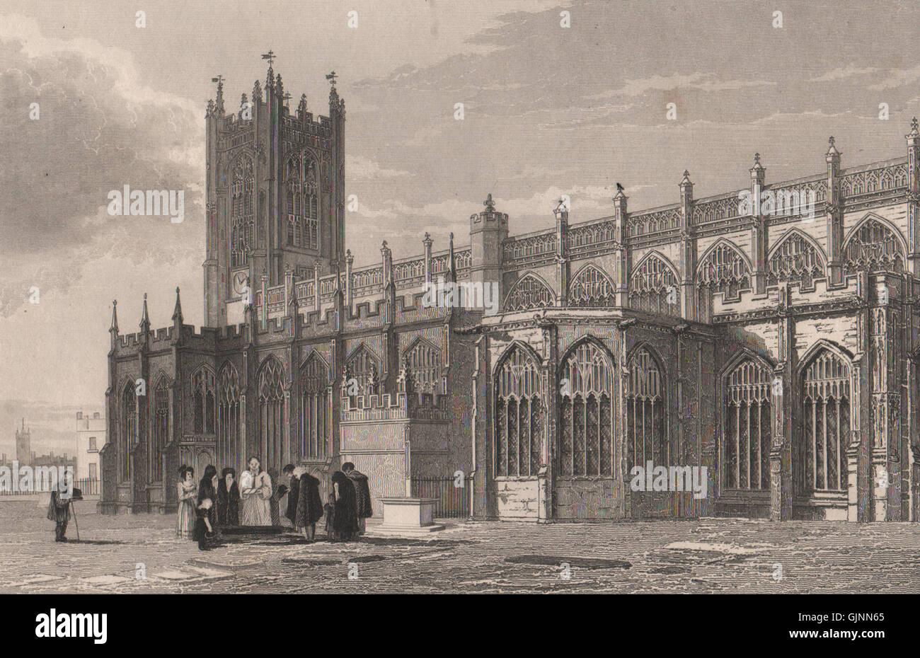 Cattedrale di Manchester e Chiesa Collegiata di Santa Maria, St Denys & St George, 1829 Foto Stock