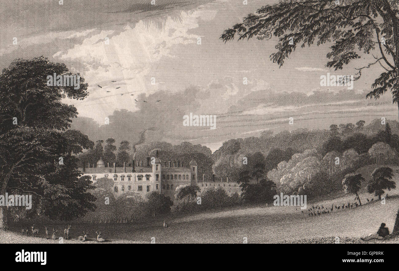 Cobham Hall. Kent. CAMPION, antica stampa 1829 Foto Stock