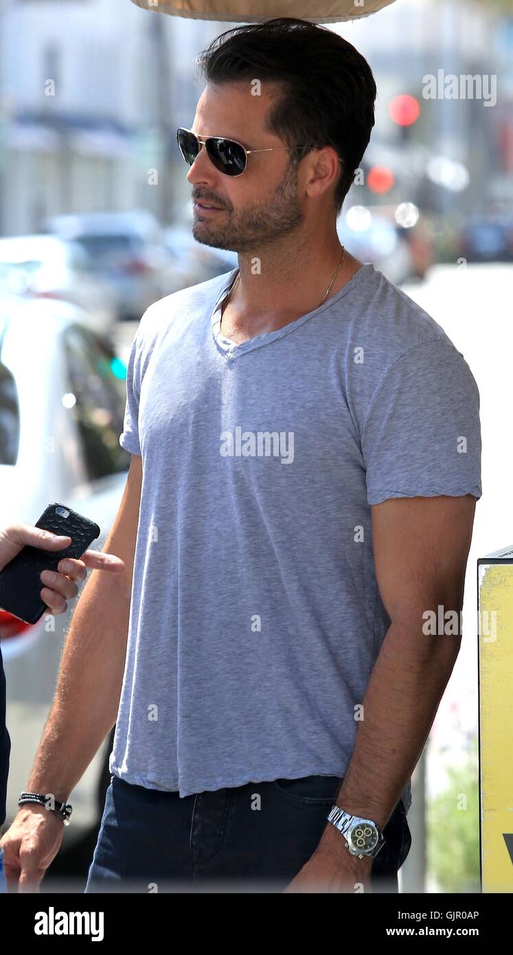 David Charvet e Francesca Marques presso il ristorante Pastaio in Beverly Hills offre: David Charvet dove: Beverly Hills, in California, negli Stati Uniti quando: 14 Apr 2016 Foto Stock