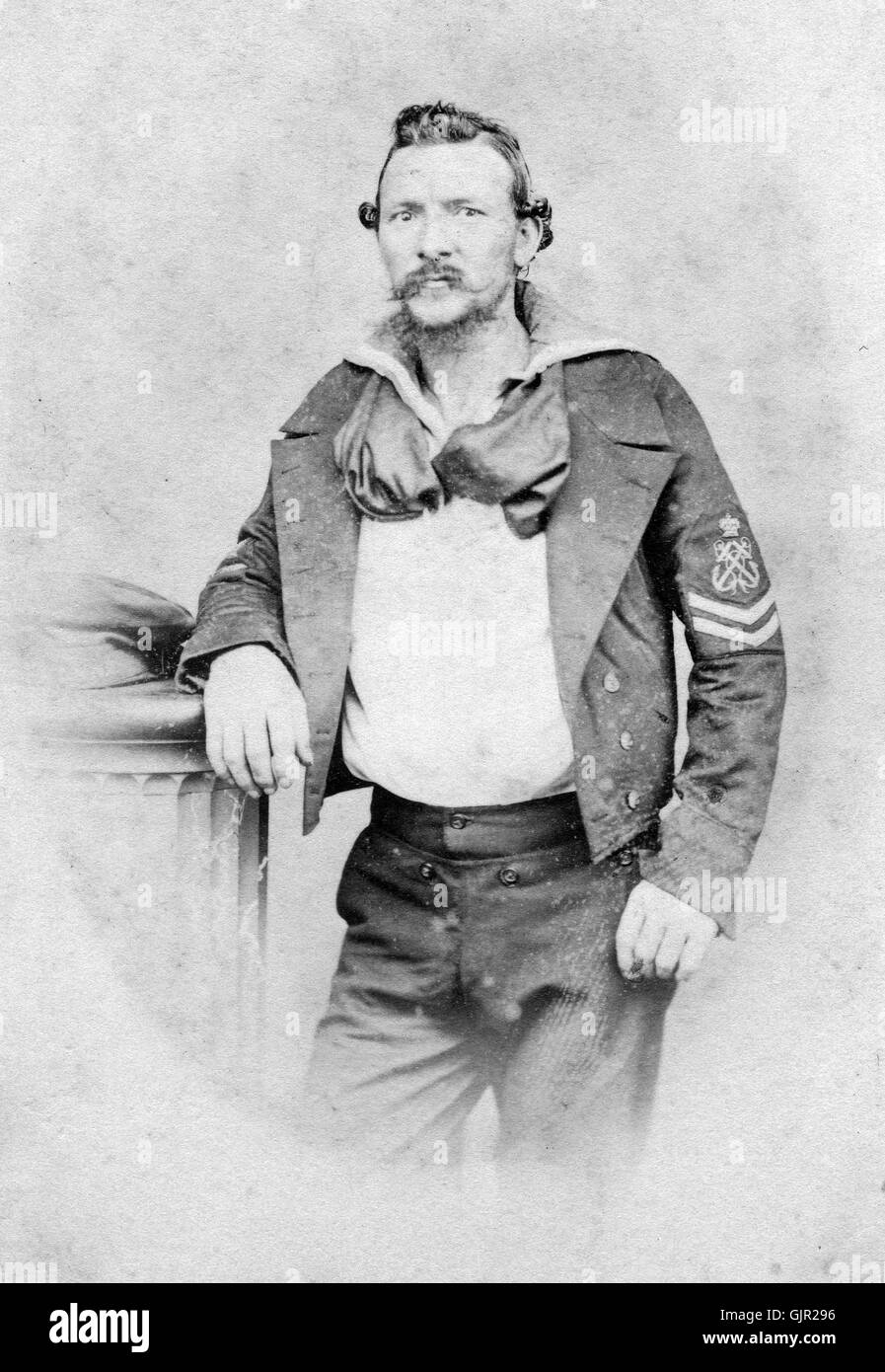 Royal Navy sailor Petty Officer dell'epoca vittoriana. Foto Stock