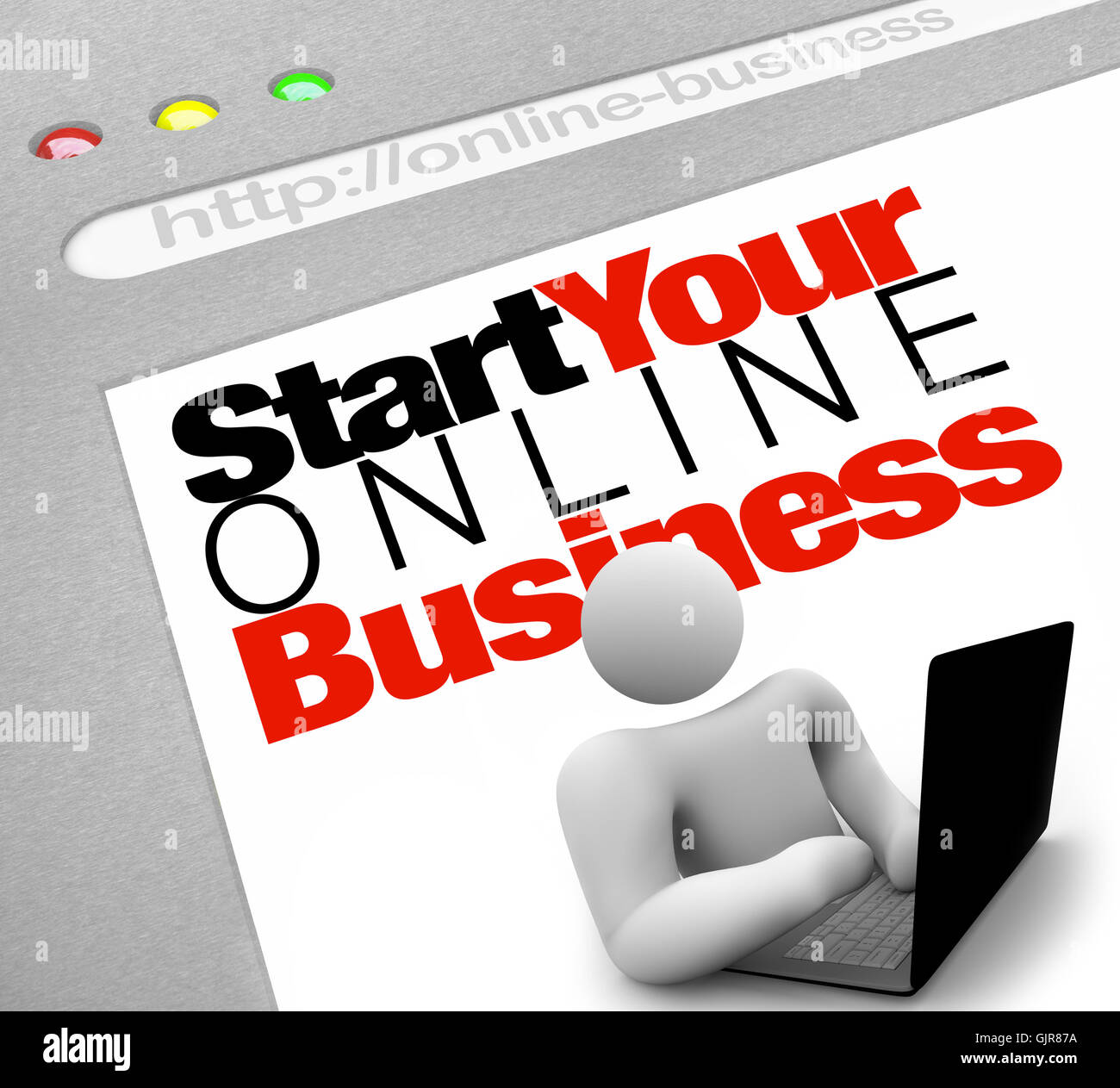 Sito Web - iniziare il tuo business online Istruzioni al sito Lauch Foto Stock