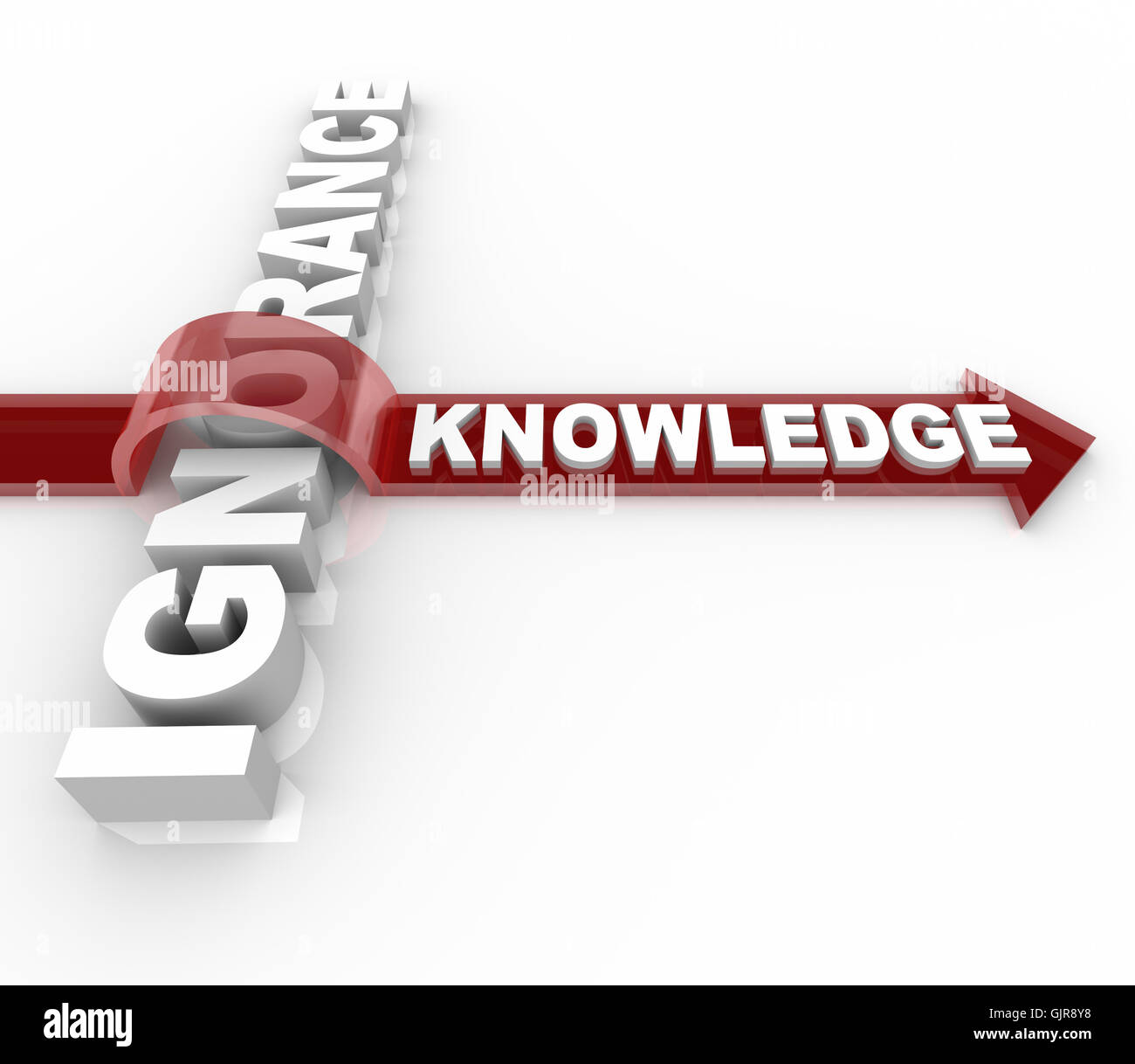 L'ignoranza vs conoscenza - istruzione vince Foto Stock