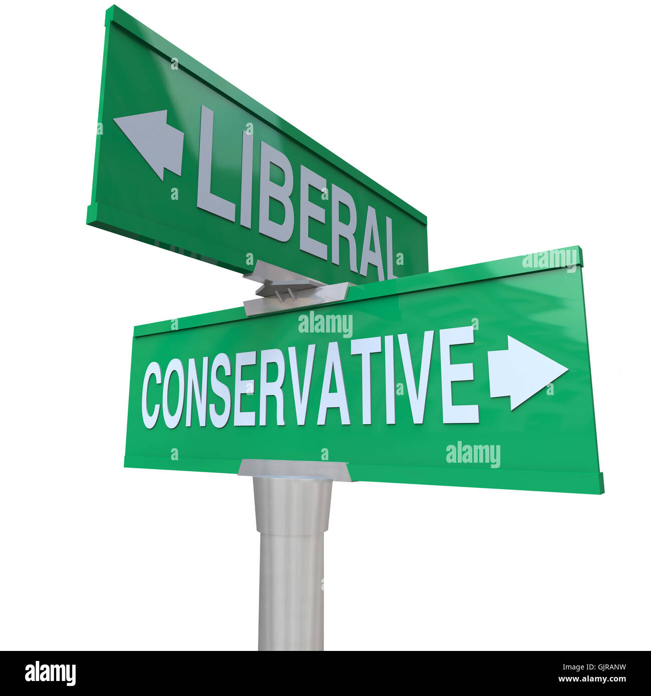 Liberali conservatori rispetto a due vie per segni 2 Sistema di partito Foto Stock