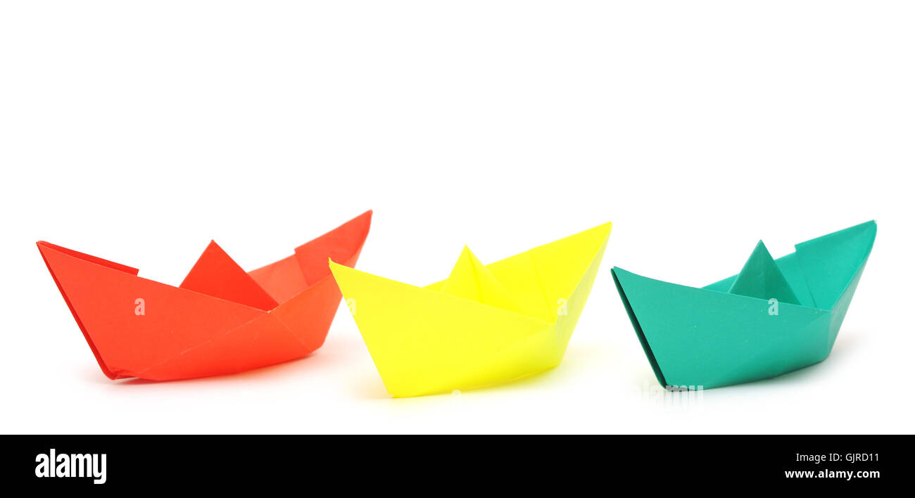 Barche di carta Foto Stock