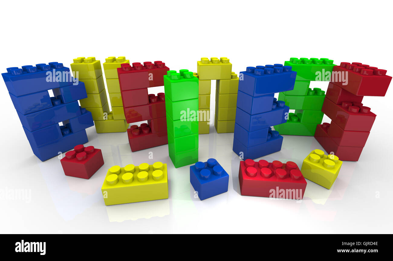 Costruisci il tuo business - Blocchi giocattolo formano Word Foto Stock