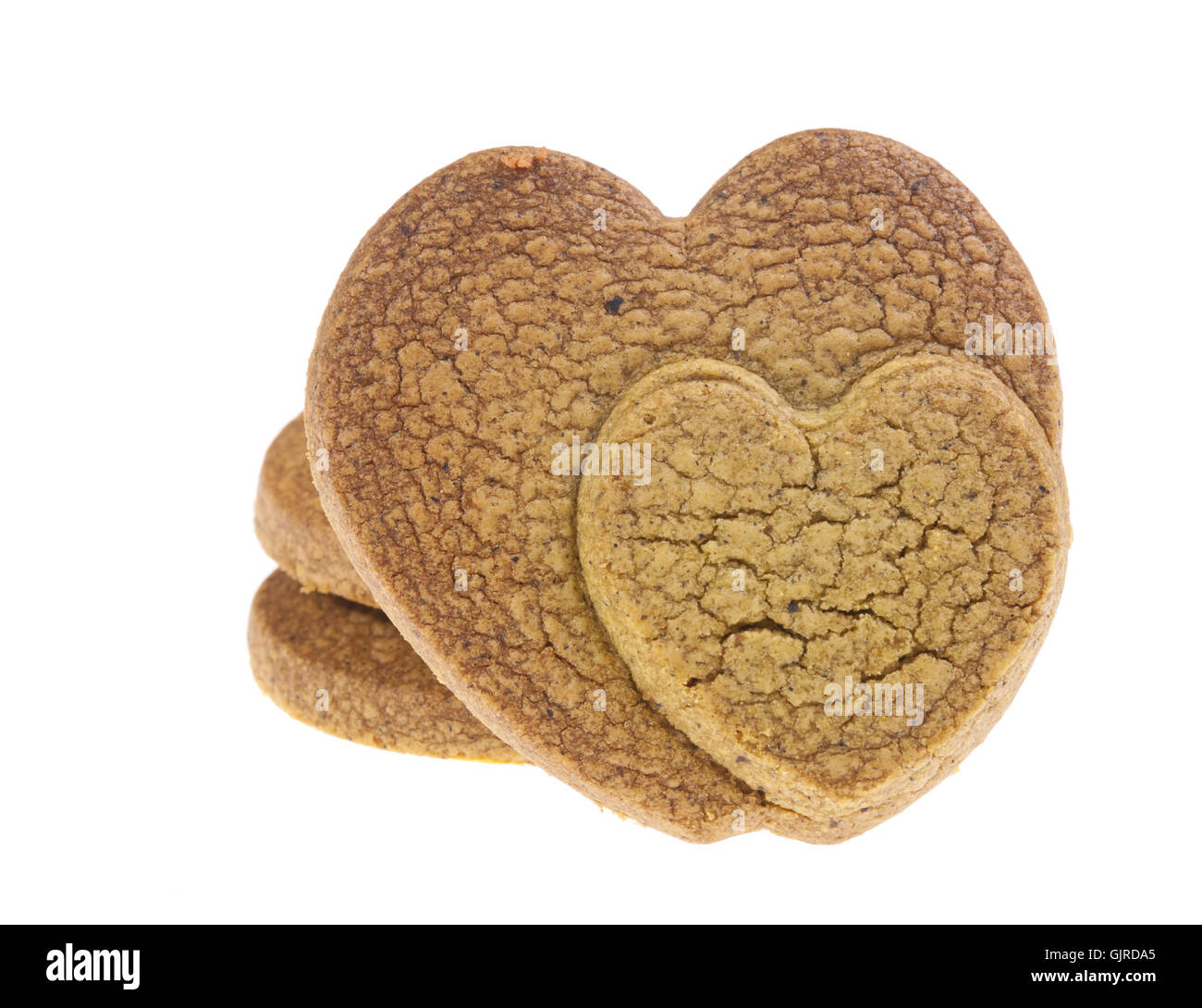 I cookie di isolati con collegato modello cuore Foto Stock