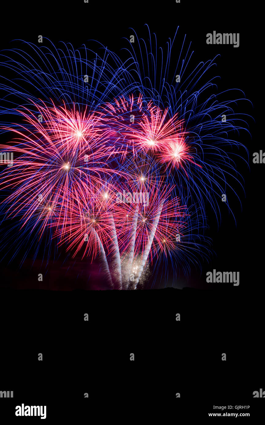 Land's End fuochi d'artificio; Cornovaglia; Regno Unito Foto Stock