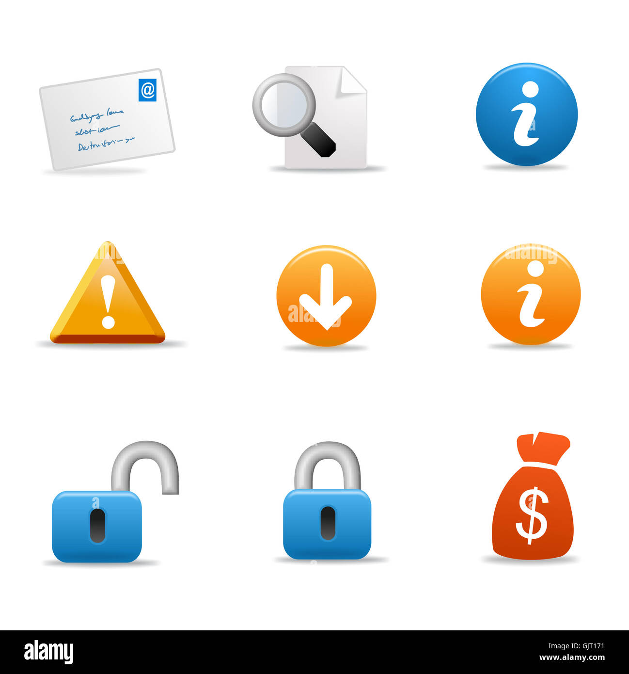 Icone di icona del segno Foto Stock