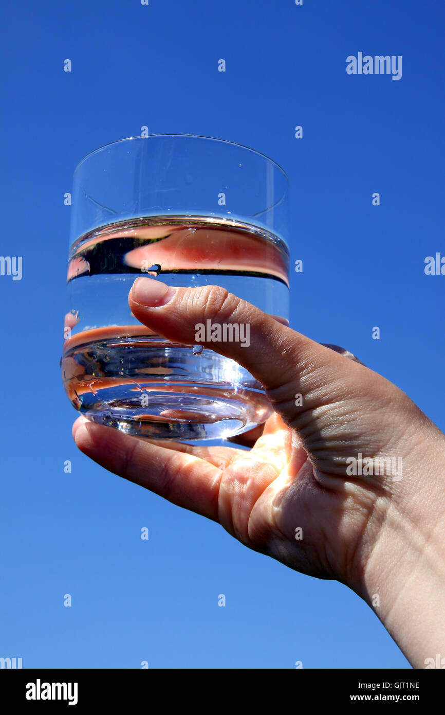 Waterglass Foto Stock