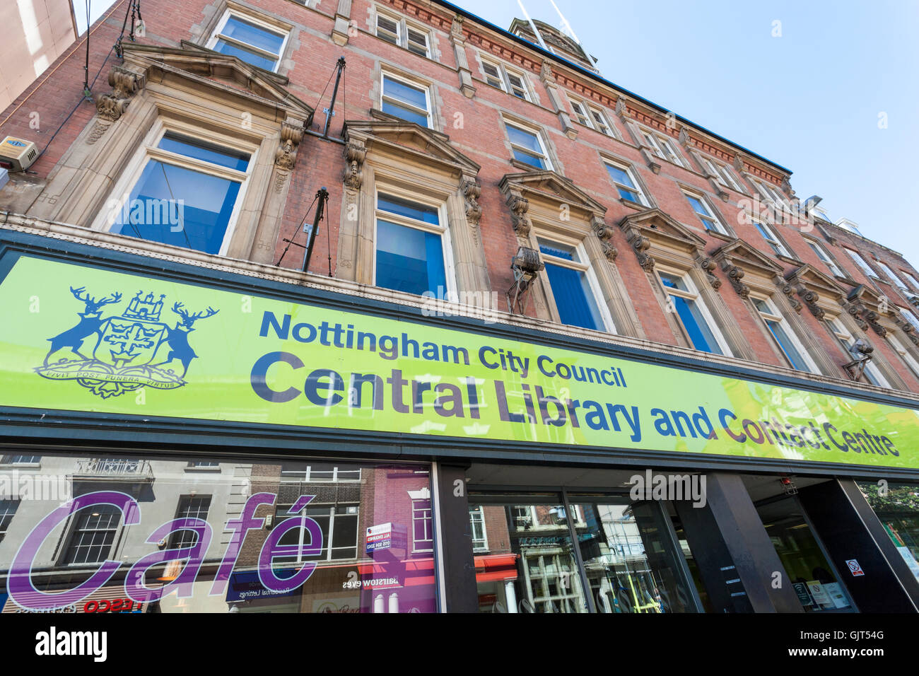 Consiglio Comunale di Nottingham Central Library e il centro di contatto, Nottingham, Inghilterra, Regno Unito Foto Stock