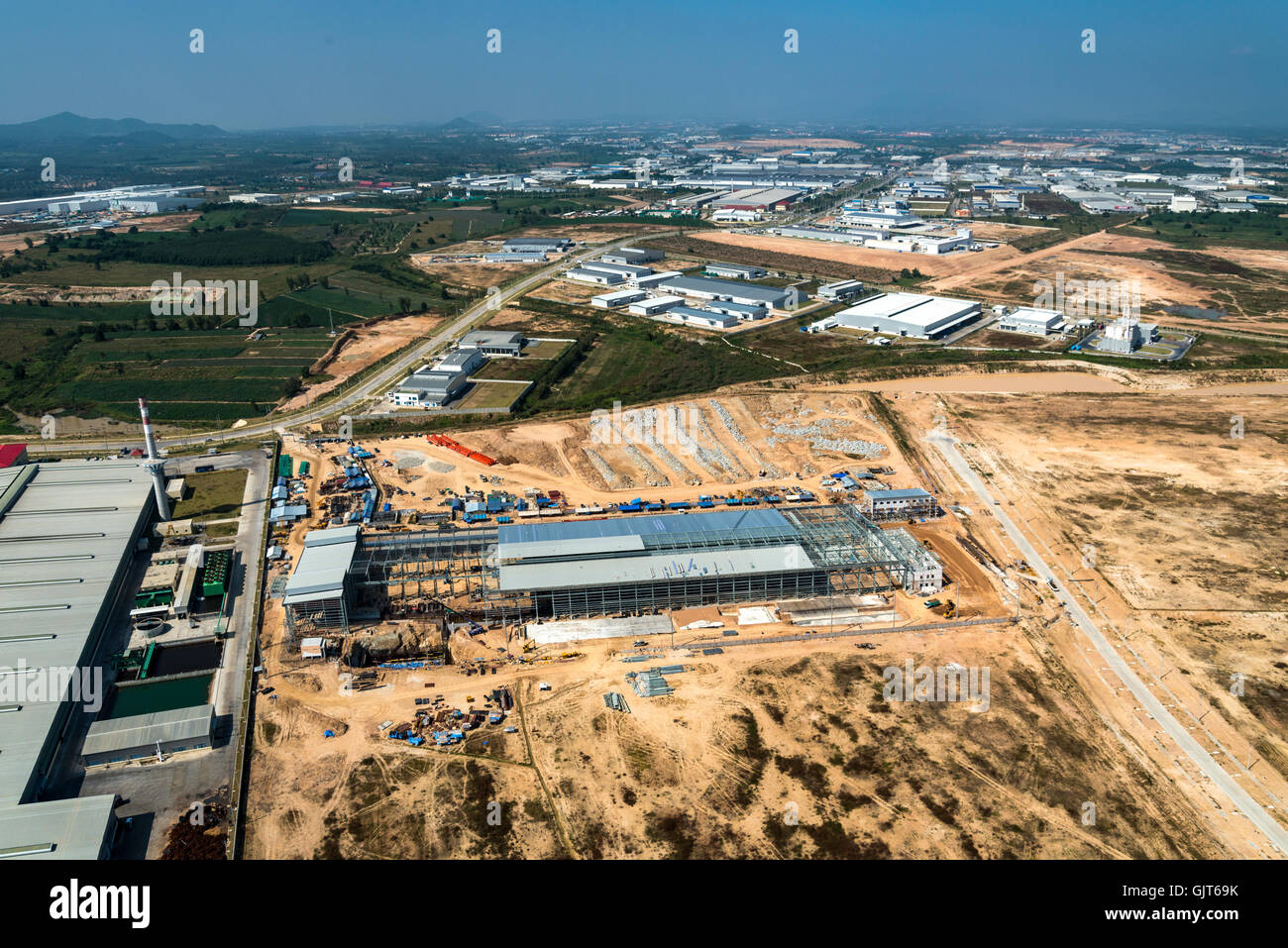 Lo sviluppo territoriale Industriale Costruzione struttura per movimento terra la crescita Foto Stock