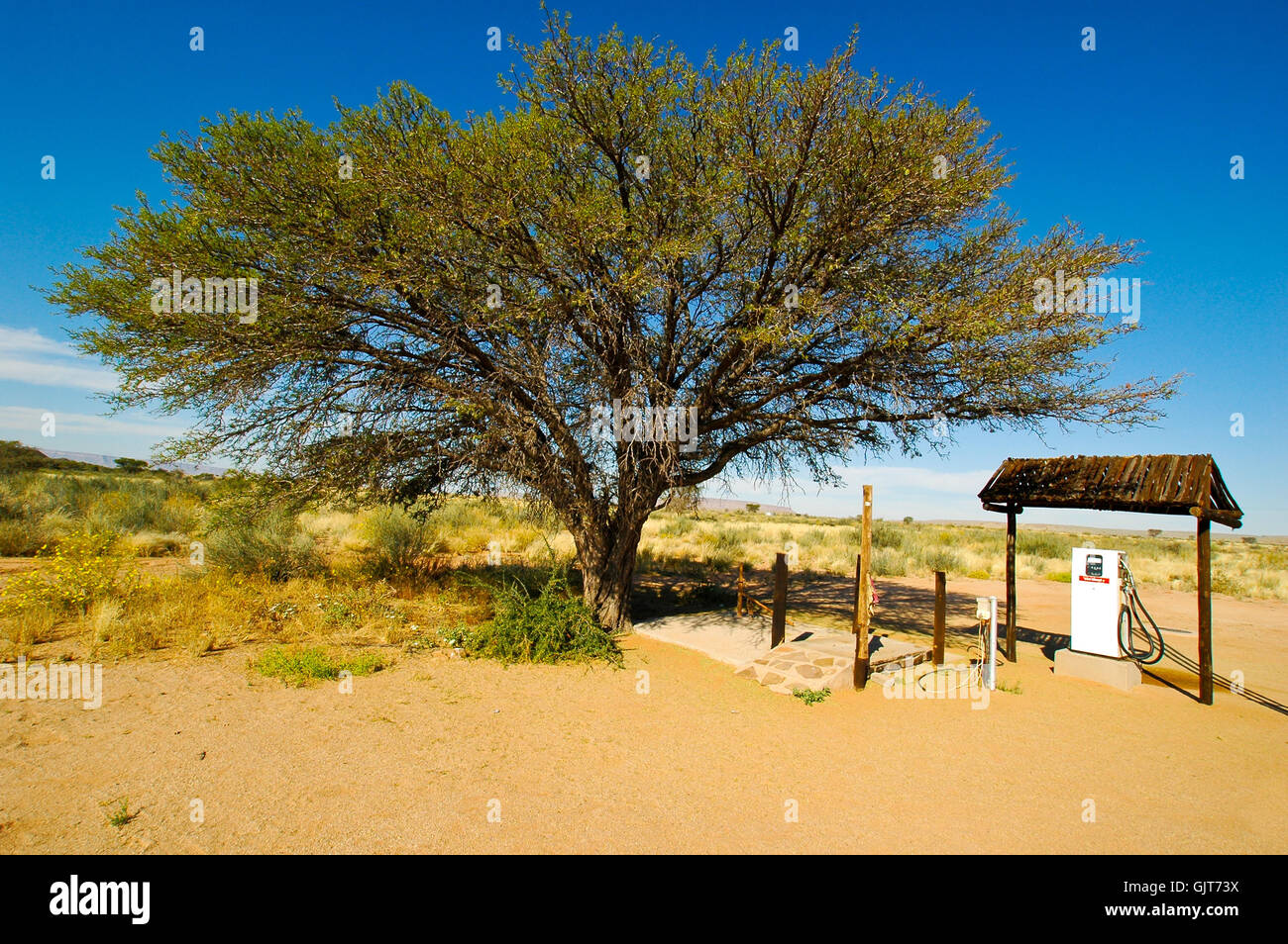 Le stazioni di benzina in Namibia Foto Stock