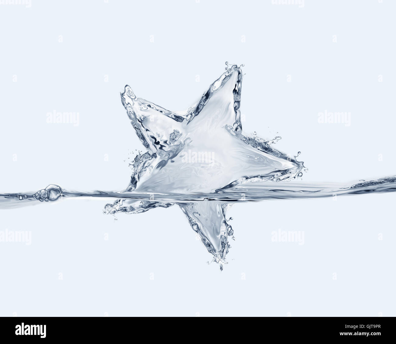 Una stella cadente fatta di acqua floating. Foto Stock