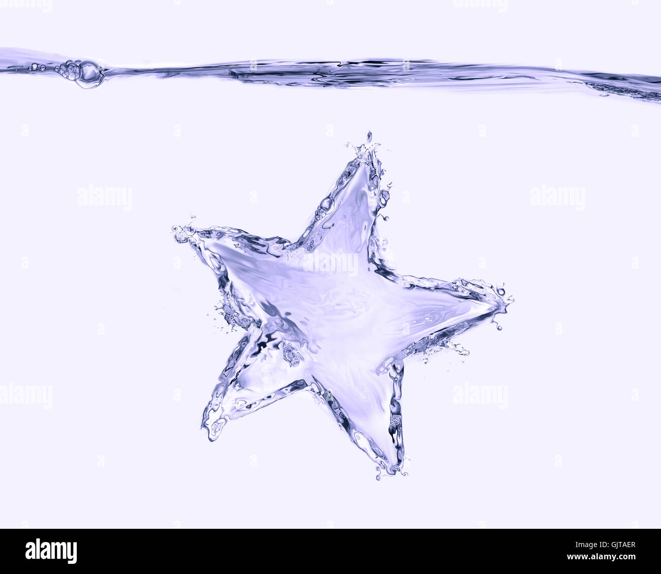 Una stella viola fatta di acqua sott'acqua. Foto Stock