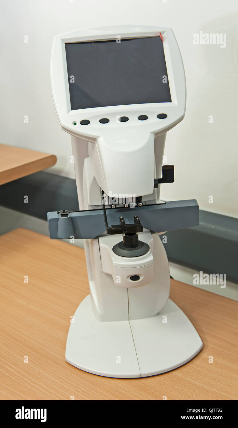 Primo piano della hi-tech attrezzature mediche in una clinica ottici Foto Stock