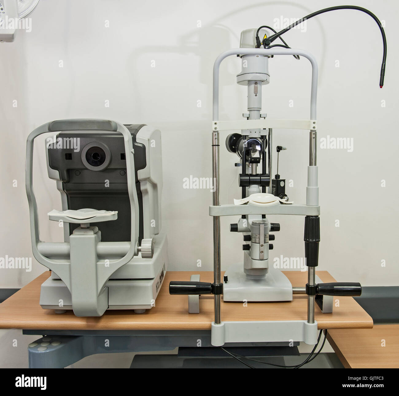 Primo piano della hi-tech attrezzature mediche in una clinica ottici Foto Stock