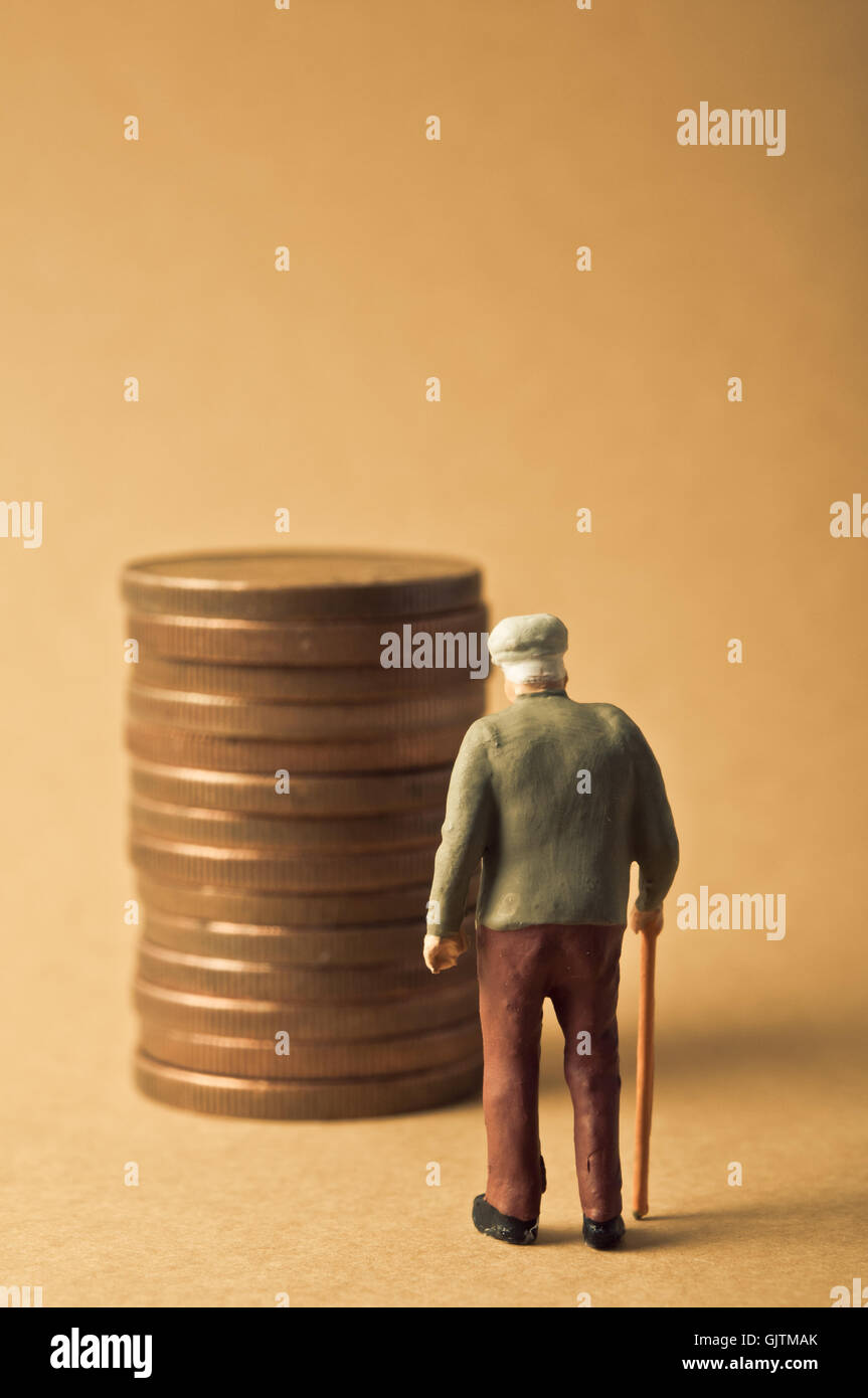 Le pensioni di anzianità e di pensione concept Foto Stock