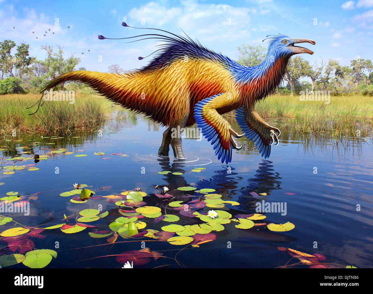 Deinocheirus è un genere di grandi Ornithomimosaur Foto Stock