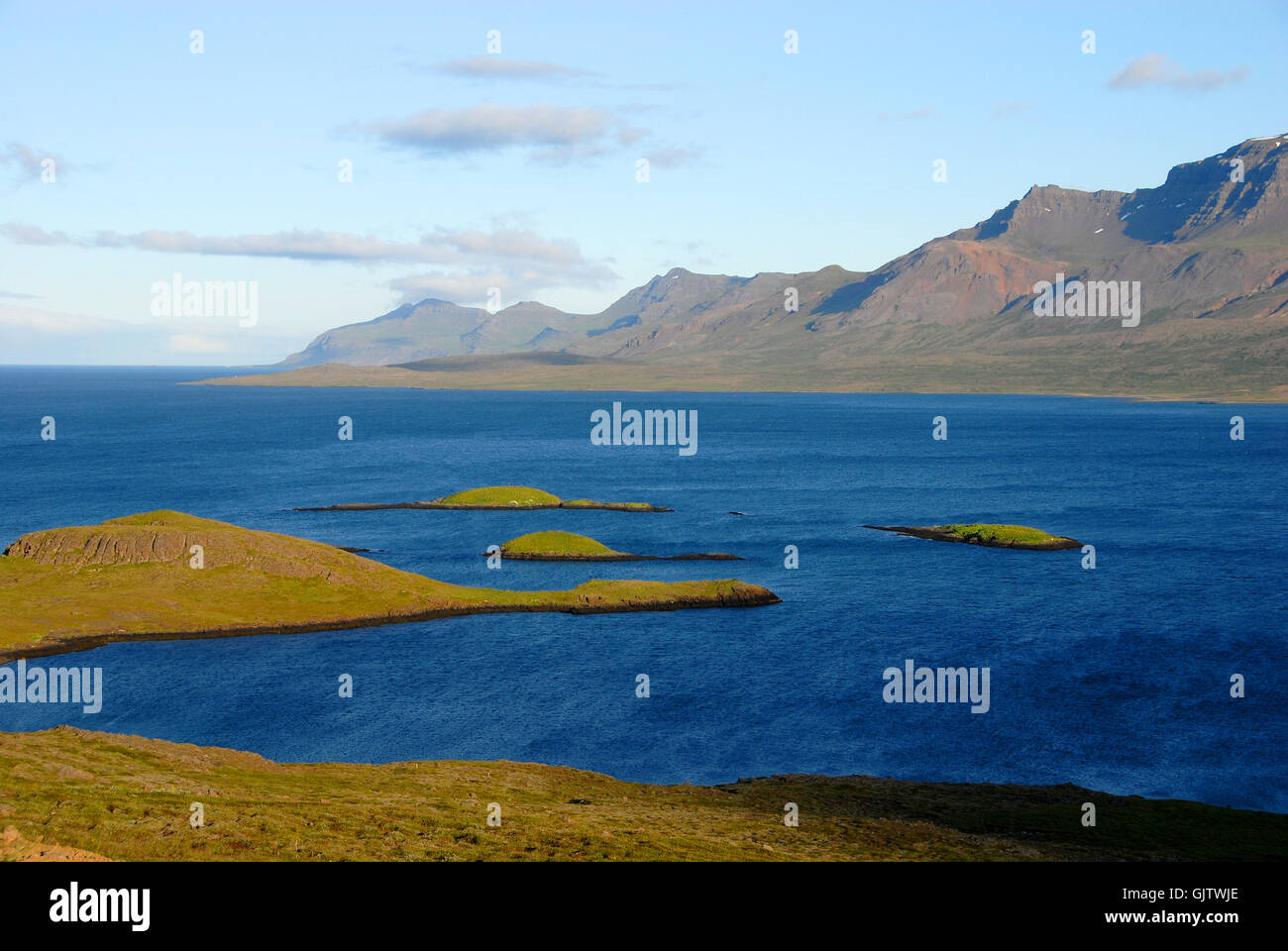 Oriente fiordi Islanda Foto Stock