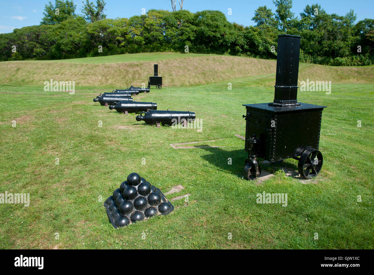 Fort Lennox artiglieria - Québec - Canada Foto Stock