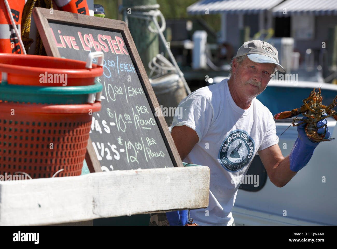 Lobsterman, Block Island, Rhode Island Foto Stock