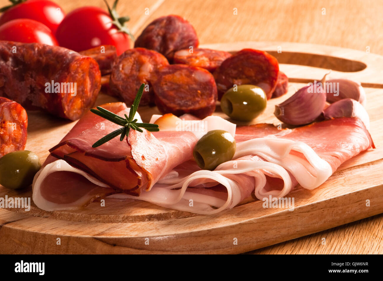 Prosciutto di cucina spagnola Foto Stock