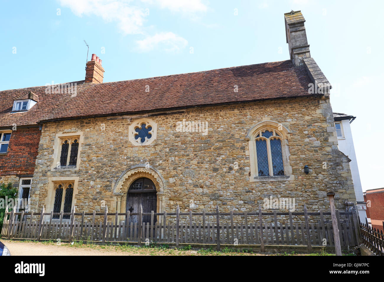 Chantry Chapel noto anche come la vecchia scuola latina l'edificio più antico di Buckingham, la Collina di Mercato Buckingham Buckinghamshire REGNO UNITO Foto Stock