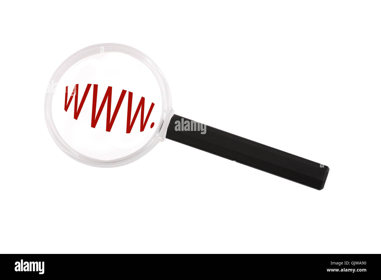 Rivedere magnifier internet Foto Stock