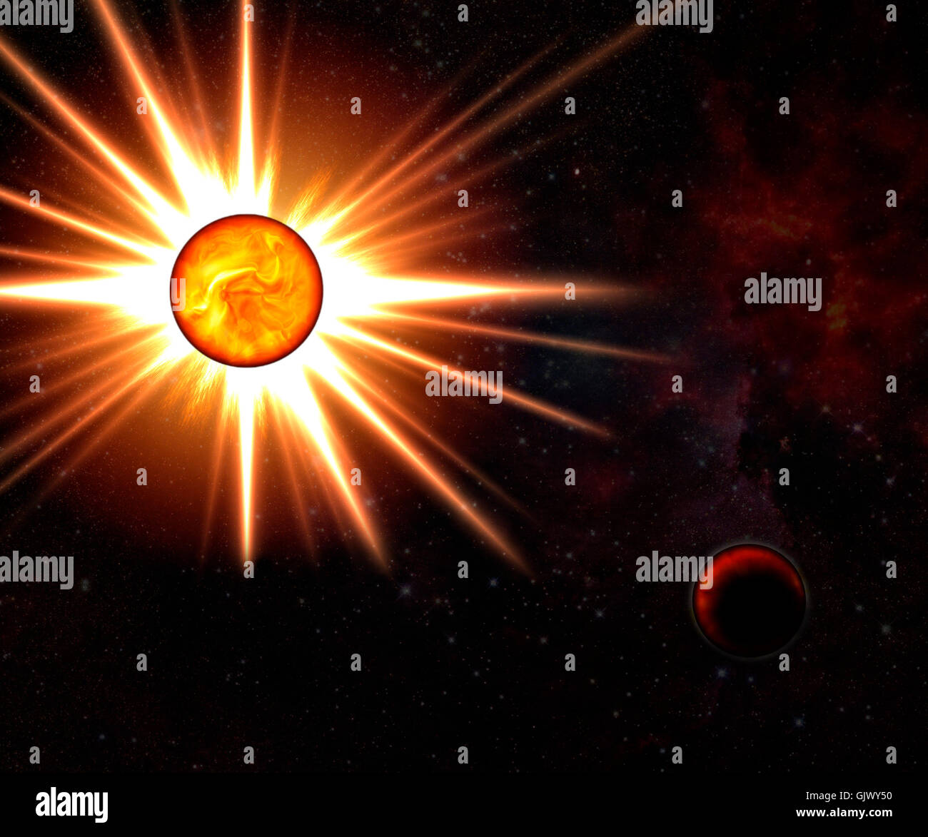 Spazio di sunbeam astronomia Foto Stock