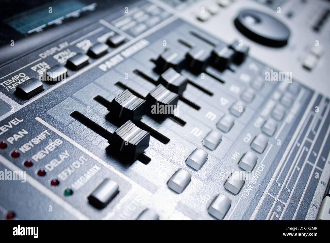 Studio di apparecchiature di produttori Foto Stock