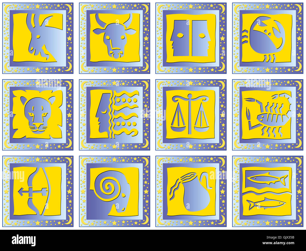 Pulsante di metallo segno dello zodiaco Foto Stock