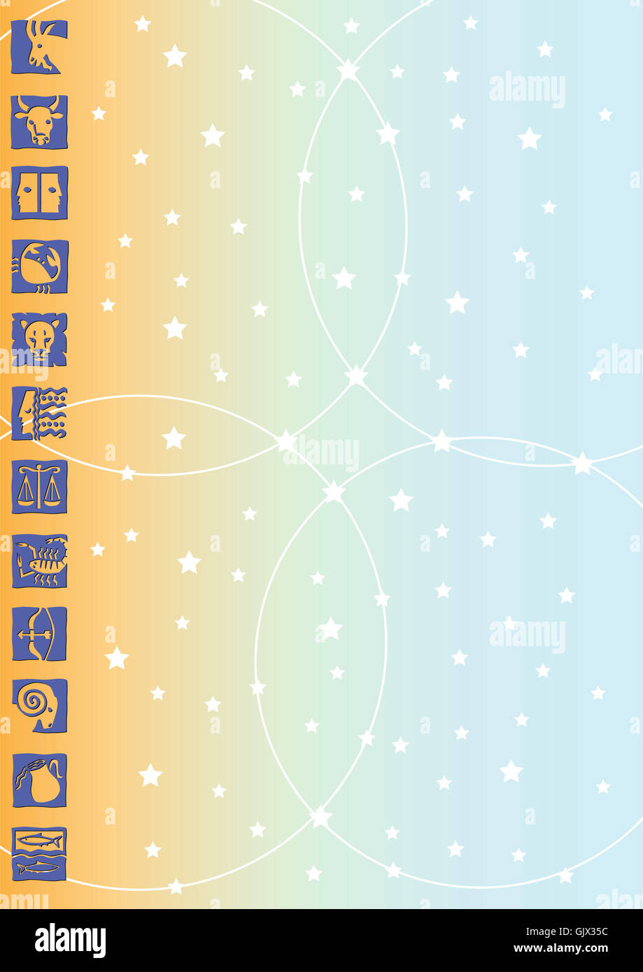 Righe row segno dello zodiaco Foto Stock