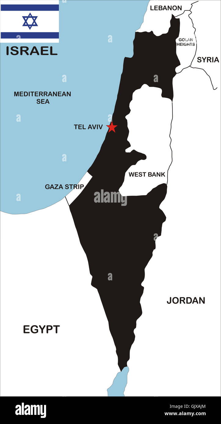 Mappa di Israele Foto Stock