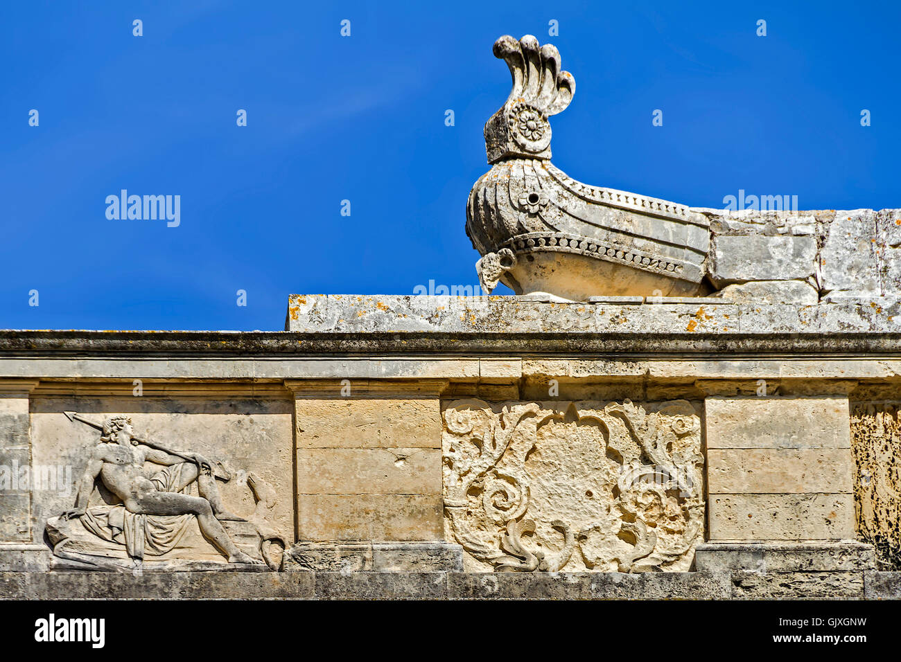 Dettaglio della parete del Museo di Arte Asiatica Corfu Grecia Foto Stock