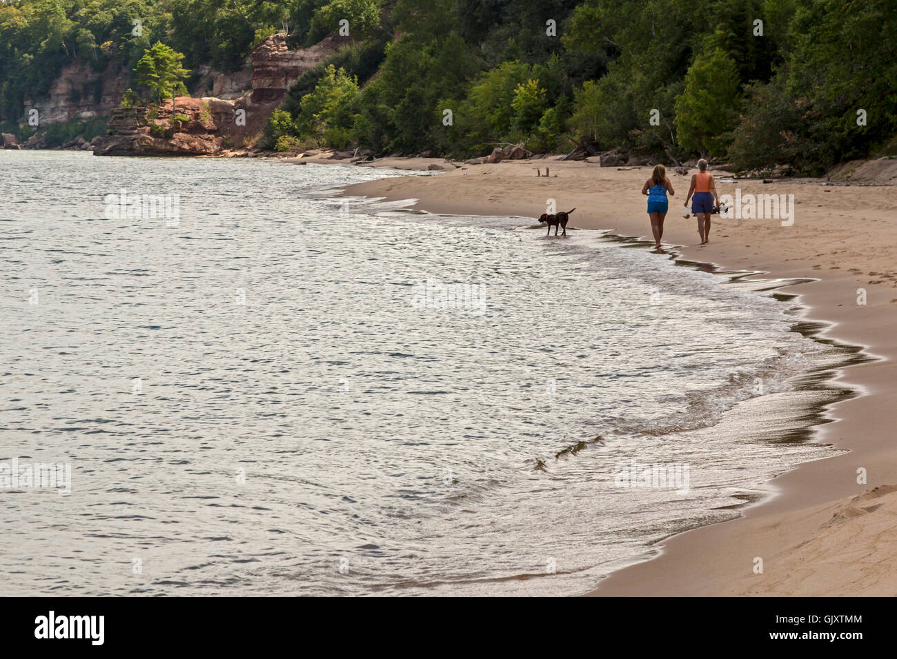 Munising, Michigan - telecomando a nord sulla spiaggia di Grand Island a Grand Island National Recreation Area. Foto Stock