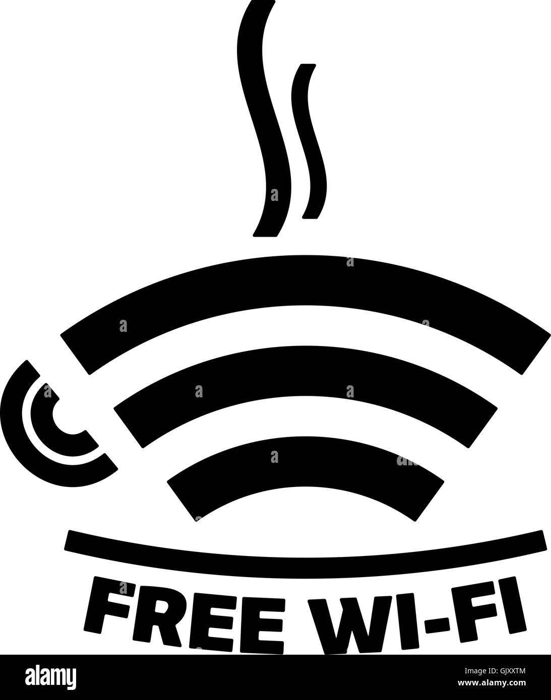 Free Wi-fi icona cafe Illustrazione Vettoriale