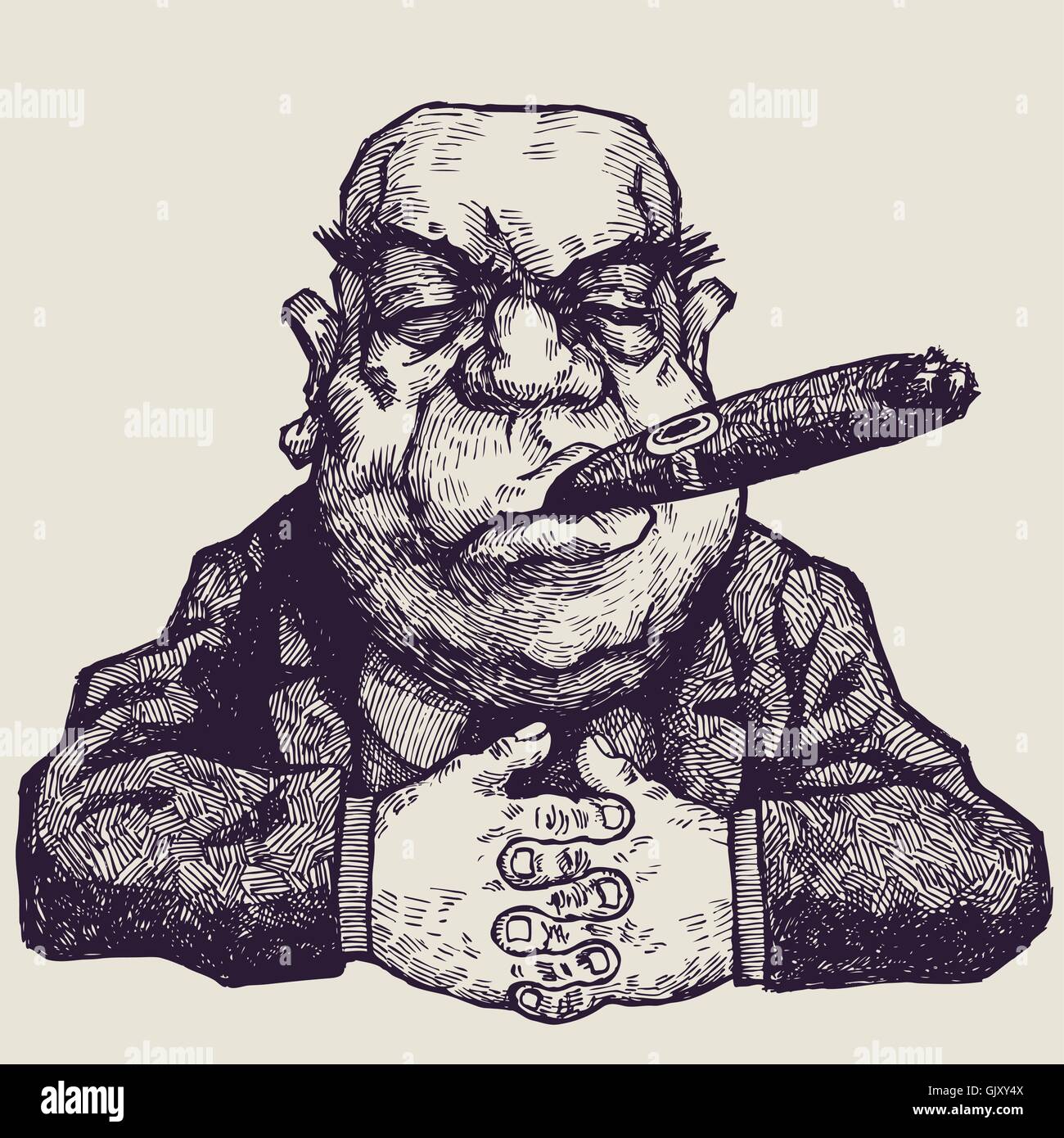 Capo con il sigaro Immagine e Vettoriale - Alamy, image size:1300x1390