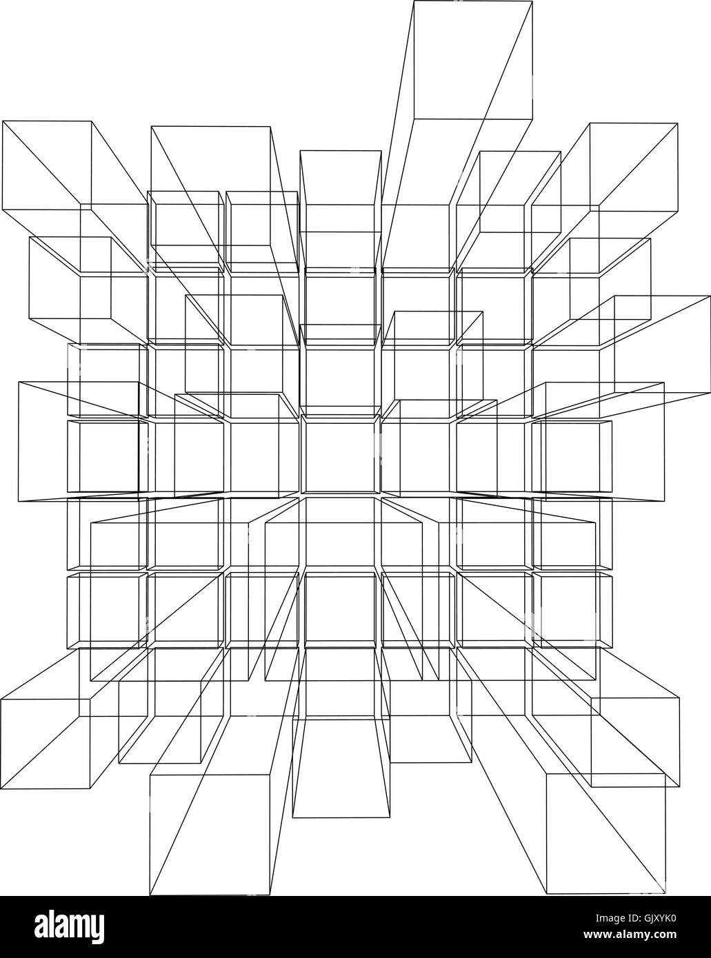 Illustrazione Vettoriale di 3d cubi Illustrazione Vettoriale