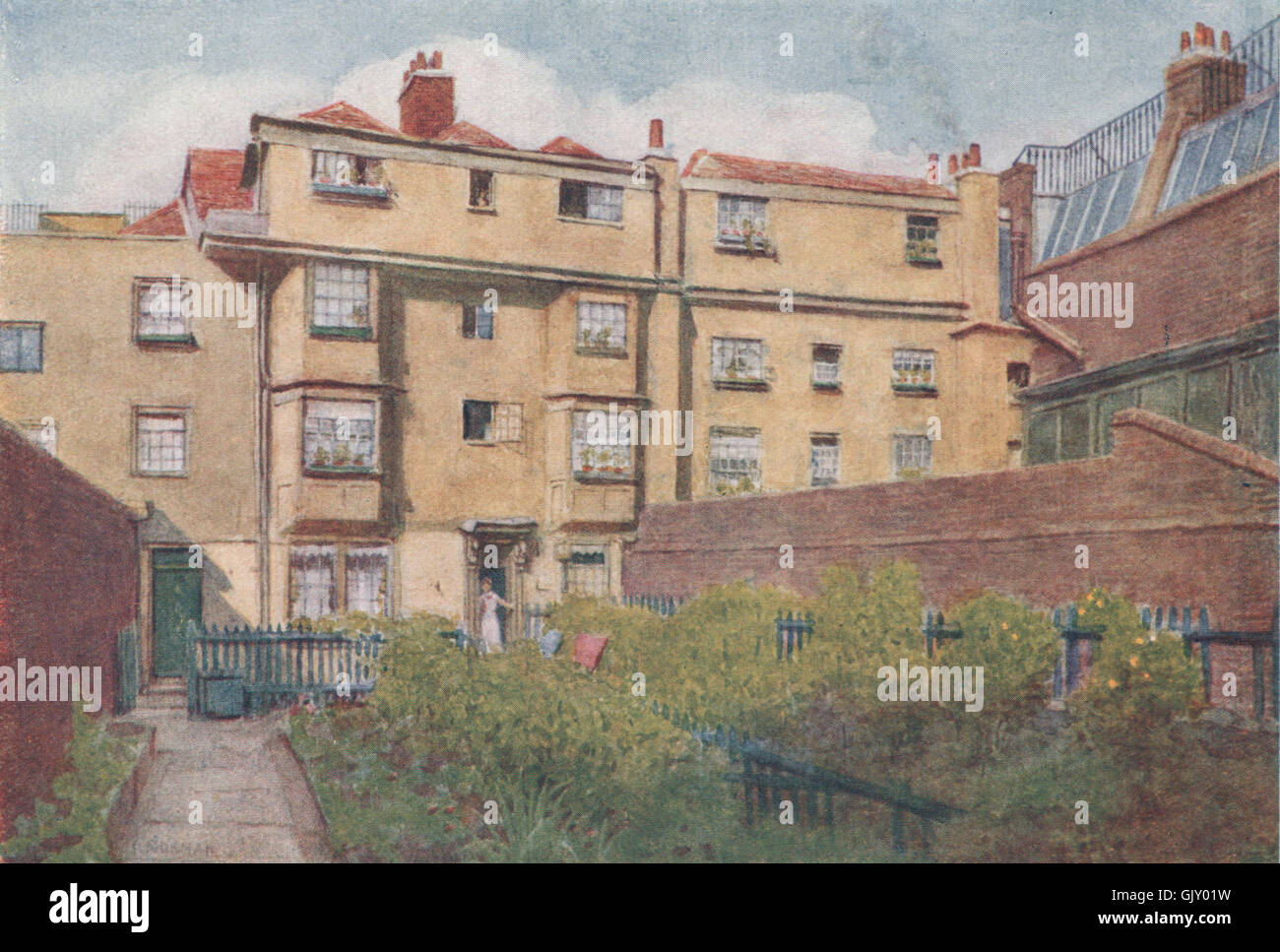 13 14 & 15 Nevill's Court, Fetter Lane 1901. Philip Norman. Svanite Londra 1905 Foto Stock