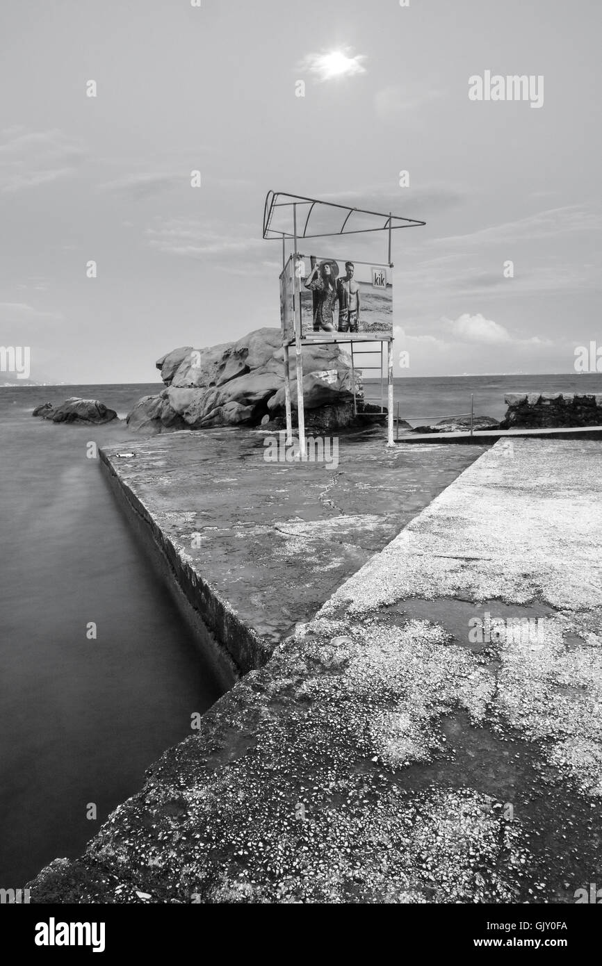 Split, Croazia, Dalmazia, Bacvice spiaggia lunga esposizione Foto Stock