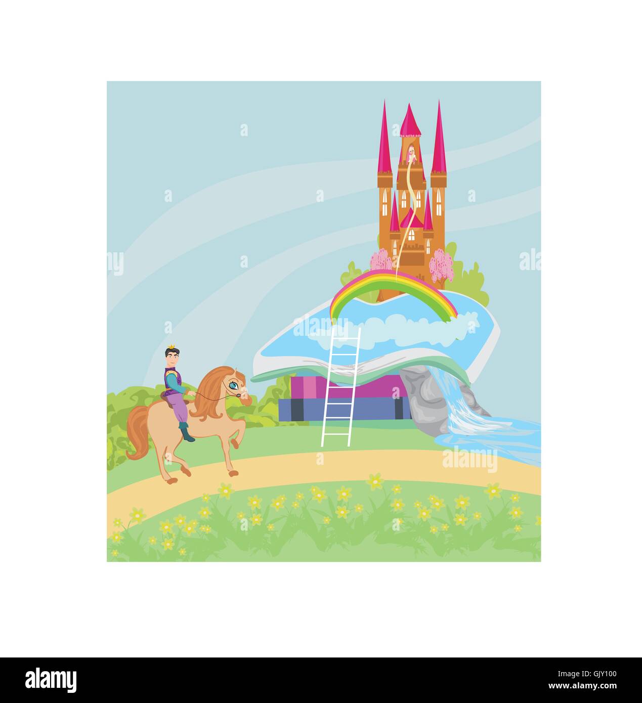 Libro Aperto - Il Principe a cavallo Illustrazione Vettoriale