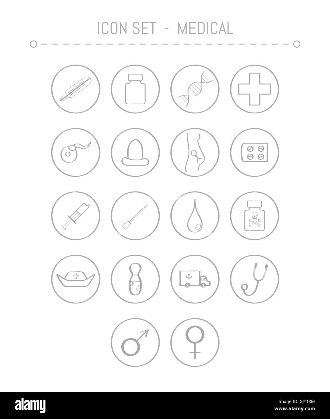 Icone mediche Illustrazione Vettoriale