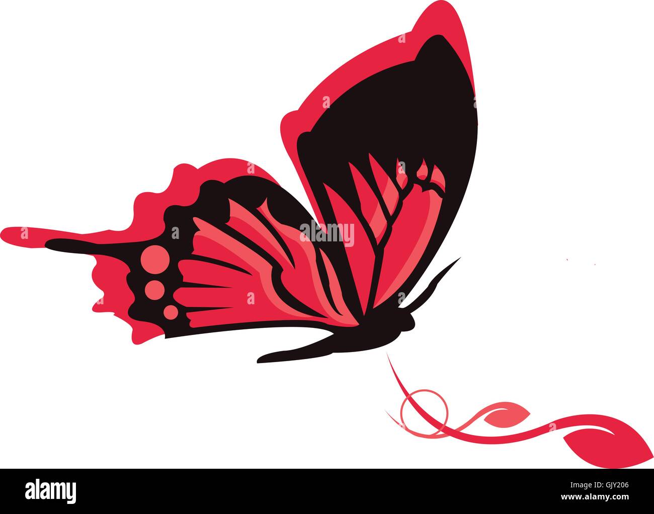 Ricciolo di farfalla Illustrazione Vettoriale