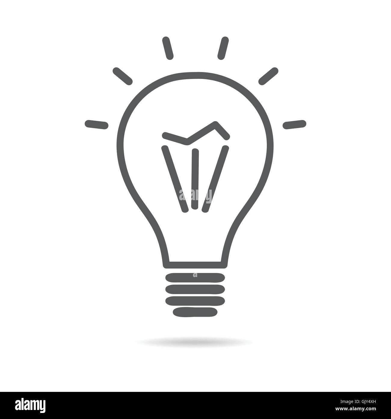La luce della lampadina elettrica icona vettore Illustrazione Vettoriale