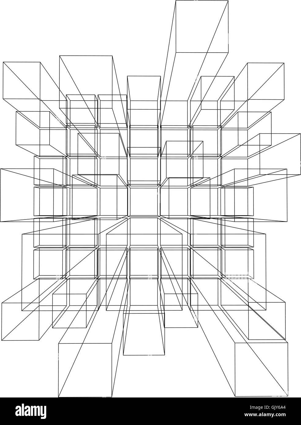 Illustrazione Vettoriale di 3d cubi Illustrazione Vettoriale